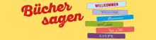 Bücher sagen willkommen